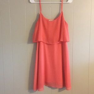 Coral spaghetti strap dress